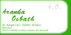 aranka osbath business card