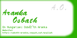 aranka osbath business card